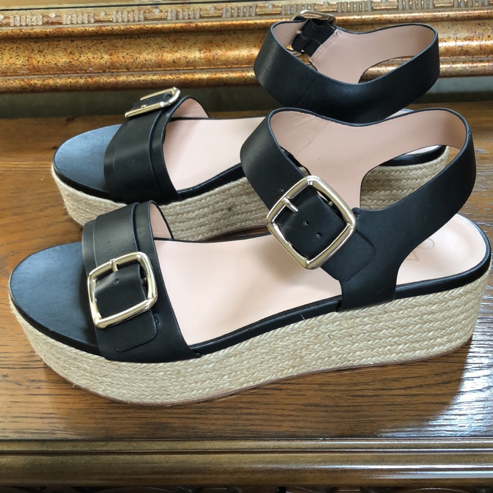 NWOT 27Edit Naturalizer Jovana sandal espadrilles with black leather. Size 10 M.